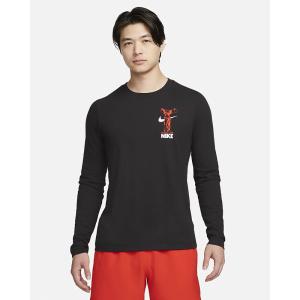 長袖 Tシャツ メンズ ナイキ NIKE Dri-FIT ワイルド カード/トレーニング スポーツウェア フィットネス ジム 黒 ブラック バックプリント 男性 /DX0982-010｜apworld