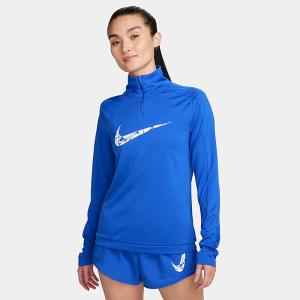 Nike DRI-FIT ストライプ夏物 ドライフィト長袖シャツ 新品未使用 NIKE（ナイキ） 長袖シャツ レディース NIKE Dri-FIT 1/4ジップ ミッド