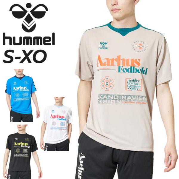 ヒュンメル 半袖 Tシャツ メンズ hummel プラクティスシャツ 吸汗速乾 クルーネック サッカ...