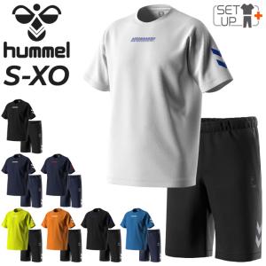 ヒュンメル トレーニングウェア メンズ 上下 hummel 半袖Tシャツ ハーフパンツ セットアップ 大きいサイズ サッカー ハンドボール /HAY2134-HAY6021HP｜apworld