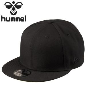 ヒュンメル 帽子 メンズ ニューエラ コラボ キャップ hummel NEWERA 9FIFTY スポーツ アクセサリー フラットブリム 男性用 黒 カジュアル スポーティ /HFA4118｜apworld