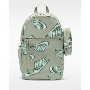 ナイキ キッズ ジュニア リュックサック 20L NIKE エレメンタル バックパック ペンケース付き 総柄 グリーン系 緑 子供用リュック 男の子 女の子 /IH7852-304