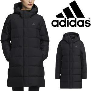 ダウンジャケット ロング丈 コート レディース アウター/アディダス adidas W MID DWN CO スポーツ カジュアル ウェア 防寒 女性 ブラック /KNE85【ギフト不可】