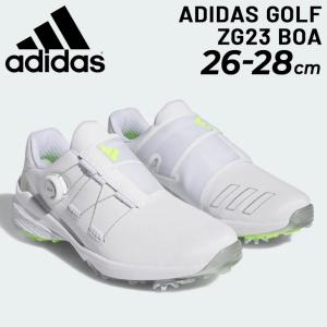 アディダス メンズ ゴルフシューズ ソフトスパイク adidas GOLF ZG23 BOA 3E相当 幅広 ダイヤル式スパイク ローカット 男性用 ホワイト 白 /LIH91