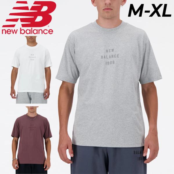 ニューバランス 半袖 Tシャツ メンズ New Balance コットンT 綿 クルーネック スポー...