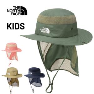 ザ・ノース・フェイス キッズ ジュニア 帽子 日除け 垂れ付き THE NORTH FACE サンシールドハット 子供 ハット帽 あご紐 紫外線対策 日焼け防止 /NNJ02521