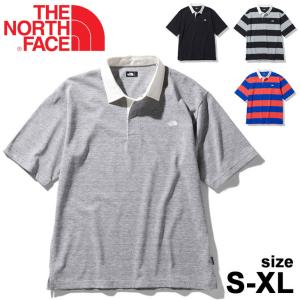 ポロシャツ 半袖 メンズ ノースフェイス THE NORTH FACE SS ラグビーポロ ラガーシャツ/アウトドア カジュアル ウェア 無地 ボーダー 紳士服 トップス/NT22035｜apworld