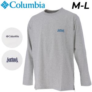 長袖 Tシャツ クルーネック メンズ コロンビア Columbia ホーソン/アウトドアウェア UVカット キャンプ アメカジ 男性 カレッジ カジュアル プリントT /PM0934