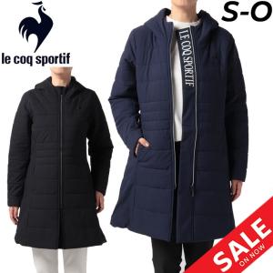 ロングコート 中わた レディース ルコック le coq sportif/保温 はっ水 スポーツウェア 防寒着 女性 デイリー カジュアル フード付き /QMWUJK04