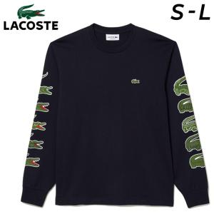 ラコステ 長袖Tシャツ メンズ LACOSTE タイムライン クロック スリーブプリント 男性用 ロンT オーガニックコットン カジュアルウェア ウエア わに /TH6721-99｜apworld