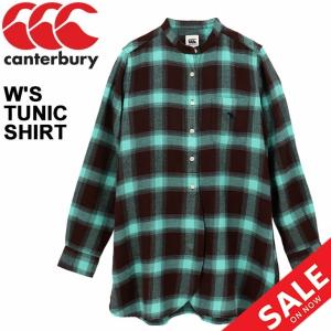 チュニックシャツ 長袖 レディース カンタベリー CANTERBURY W'S TUNIC SHIRT/スポーツ カジュアル ウェア 女性 マドラスチェック柄 ラガースタイル /WA40710｜apworld