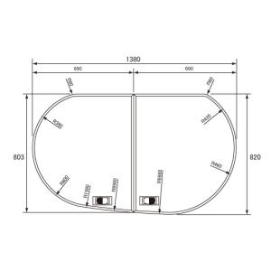 パナソニック　風呂ふた 745mm x 1167mm ポリプロピレン製 Panasonic（パナソニック） お風呂のふた （松下電工 ナショナル
