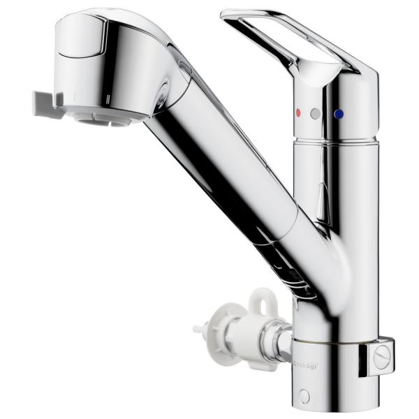 タカギ JL326MN-NNLR シングルレバー混合栓(ワンホール型) 分岐対応型(分岐コック付) ...