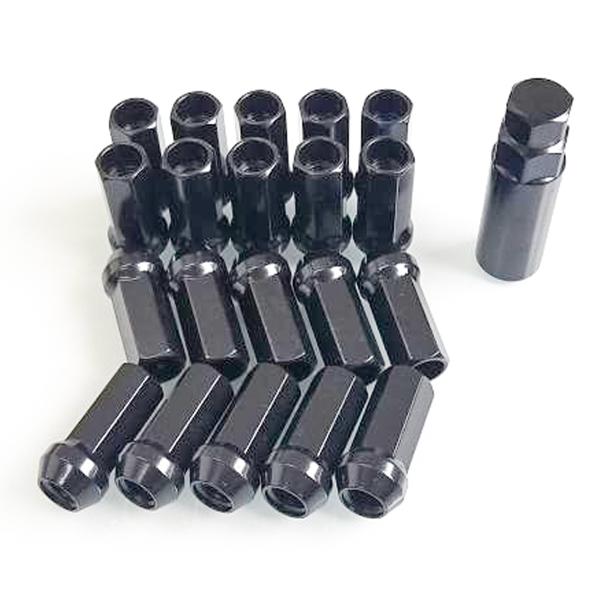 ホイールナット　レーシング ナット　貫通タイプ【ブラック】M12×P1.5　AQMF+