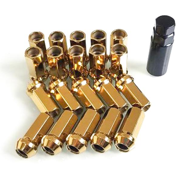ホイールナット　レーシング ナット　貫通タイプ【ゴールド】M12×P1.5　AQMF+