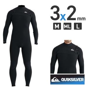 QUIKSILVER クイックシルバー ウェットスーツ メンズ フルスーツ チェストジップ サーフィン ダイビング ウエットスーツ 3mm 2mm QWT2｜aqrosnetshop