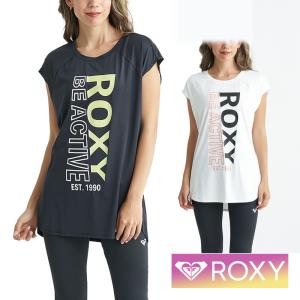 ROXY ロキシー Tシャツ Tシャツ レディース 半袖    シンプル 無地 フィットネス ジム   RST241533 JOLLY｜aqrosnetshop