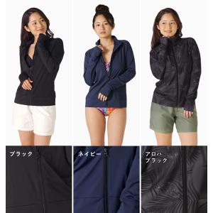 ラッシュガード レディース 長袖 ジップアップ...の詳細画像1