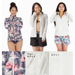 ラッシュガード レディース 長袖 ジップアップ...の詳細画像2