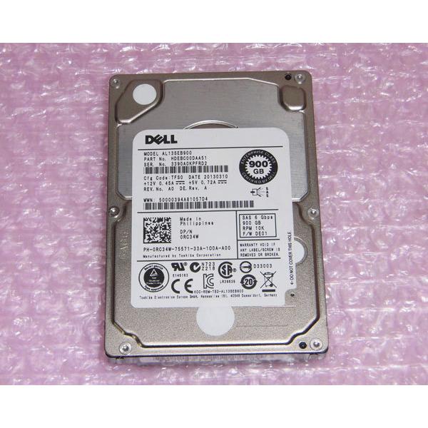 DELL 0RC34W SAS 900GB 15K 2.5インチ 中古ハードディスク