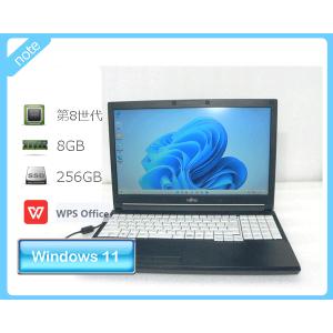 Windows11 Pro 64bit 富士通 LIFEBOOK A748/TX 第8世代 Core i3-8130U 2.2GHz メモリ 8GB SSD 256GB(新品) DVDマルチ 15.6インチ(1366×768) WPS Office2付き｜aqua-light