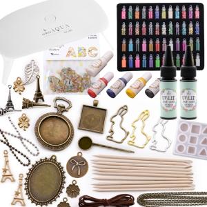 レジンスターターキット C LED UVライトセット レジンクラフト 手芸 レジンセット パーツセット