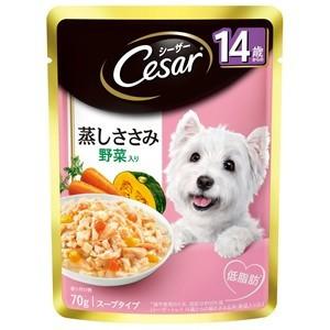 シーザー　14歳からの　蒸しささみ　野菜入り　70g 【月間特売】