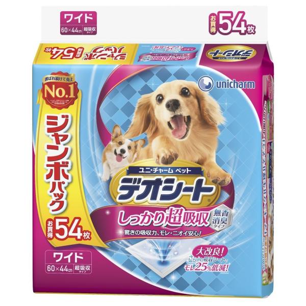 ユニチャーム　デオシート　しっかり超吸収　無香消臭タイプ　ワイド　54枚x4袋　【カートン売り】 【...
