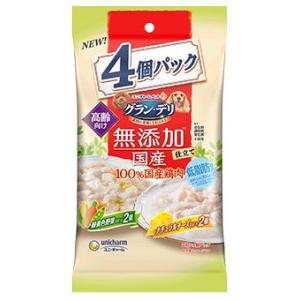 グラン・デリ 無添加仕立て 国産パウチ 高齢犬用 緑黄色野菜入り×ナチュラルチーズ入り 70gx4