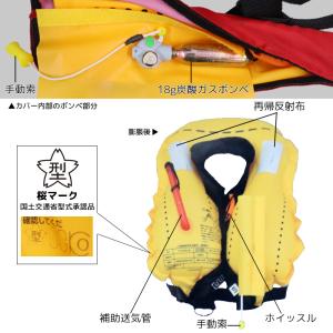 ライフジャケット 手動膨張式 桜マーク付 タイ...の詳細画像3