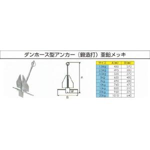 ダンホース型アンカー 鍛造打 亜鉛メッキ 2....の詳細画像1