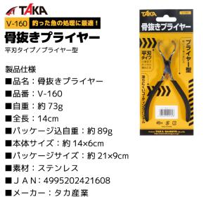骨抜き プライヤー V-160 釣り 平刃タイ...の詳細画像2