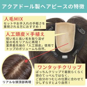 部分ウィッグ 頭頂部 人毛 分け目 トップピー...の詳細画像3