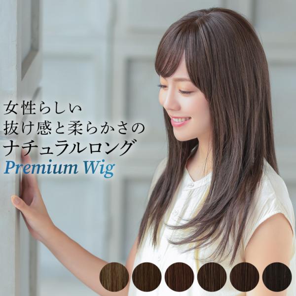 ウィッグ 女性 ロング ストレート 自然 医療用ウィッグ フルウィッグ レディース かつら 女性 黒...