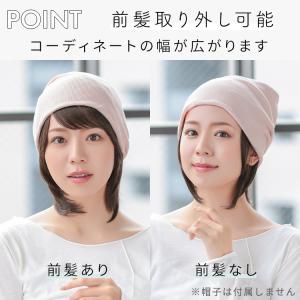 ウィッグ付き帽子 髪付き帽子 毛付き 帽子 ウ...の詳細画像5