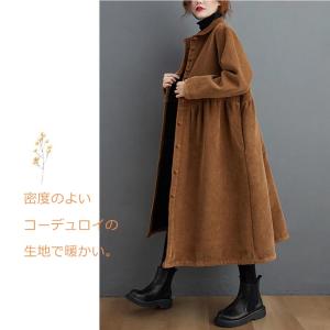 コーデュロイ コート 裏起毛 シャツワンピース...の詳細画像3