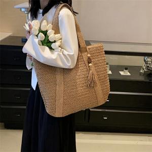 トートバッグ レディース 大きめ 軽量 かごバ...の詳細画像1