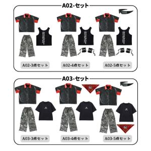 キッズ ダンス 衣装 黒 赤 シルバー レザー...の詳細画像2