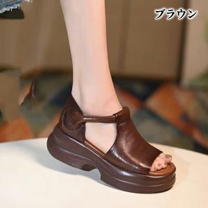 厚底サンダル レディース 5cm ウェッジソー...の詳細画像4