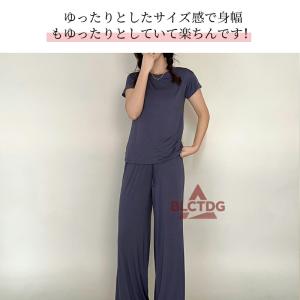 レディース ルームウェア 上下セット 半袖 接...の詳細画像2