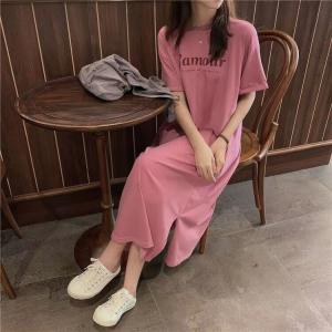 レディース 半袖 ロング丈 Tシャツワンピース...の詳細画像4