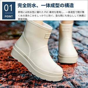 レインブーツ レディース 長靴 完全防水 軽量...の詳細画像2