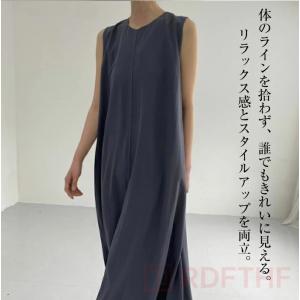 ワンピース レディース 夏 ロング ノースリー...の詳細画像3