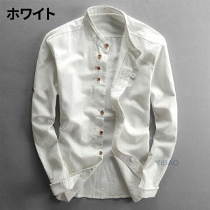 リネンシャツ メンズ 綿麻 シャツ 長袖 カジ...の詳細画像1