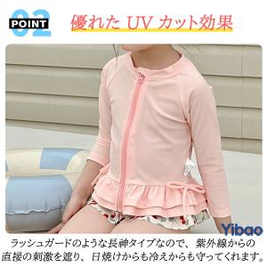 キッズ 水着 女の子 セパレート 長袖 ラッシ...の詳細画像3