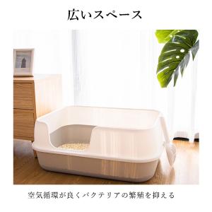大型 猫トイレ キャットトイレ 開放式 オープ...の詳細画像3