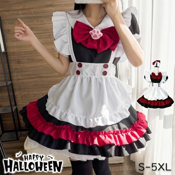 メイド コスプレ メイド服 半袖 可愛い コスプレ メイド服 ワンピース レディース コスチューム ...
