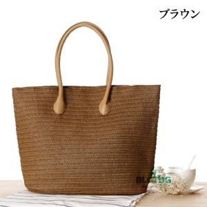 かごバッグ トートバッグ 夏 大容量 かご バ...の詳細画像3