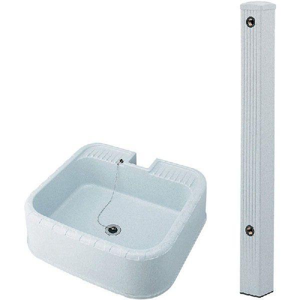 カクダイ 624-071(水栓柱・80角) + 624-926(水栓柱パン) セット