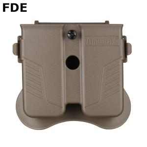 AMOMAX　9mm/.40/.45パドルダブルマガジンポーチ FDE｜aquamall